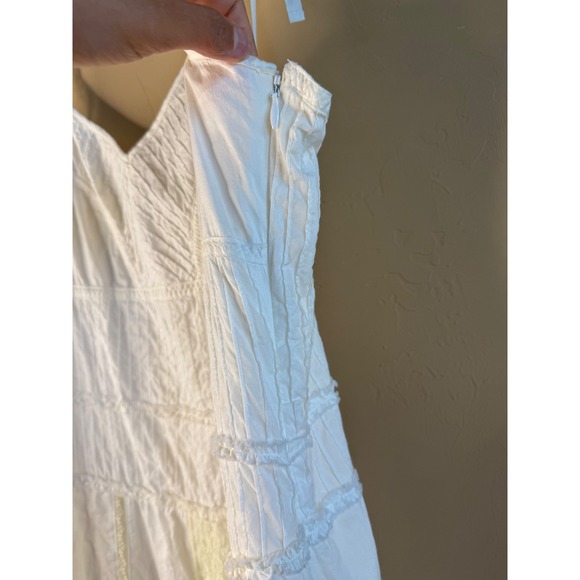 100% cotton‎ drop waist tie shoulder lace detail old navy dress 12 white - Picture 2 of 9
